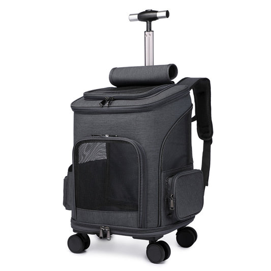Pet Foldable Trolley & Backpack with Wheels