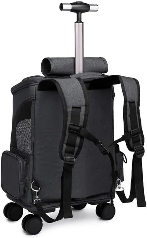 Pet Foldable Trolley & Backpack with Wheels