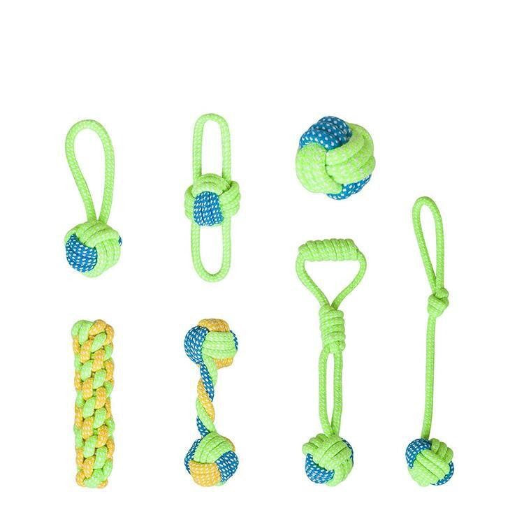 Durable Knotted Rope Pet Toy Set (7-Piece)