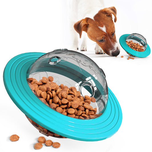 UFO-Shaped Interactive Dog Treat Dispenser Toy