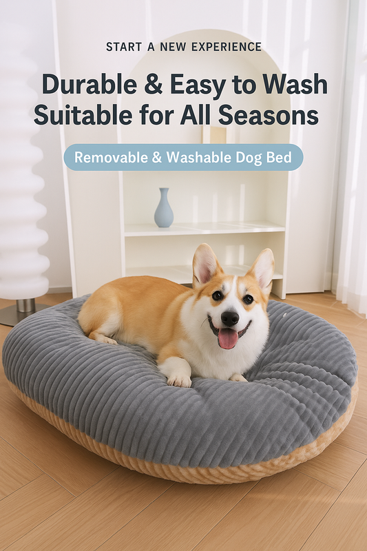 Reversible Corduroy Plush Pet Bed