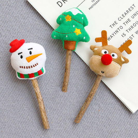 🎄 Festive Tianjiao Wood Cat Teething Stick 🎅
