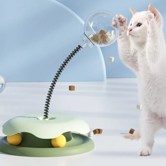 Cat Snack Leaking Ball with Turntable Base